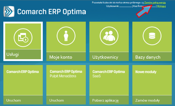 Optima zamówienie krok 1